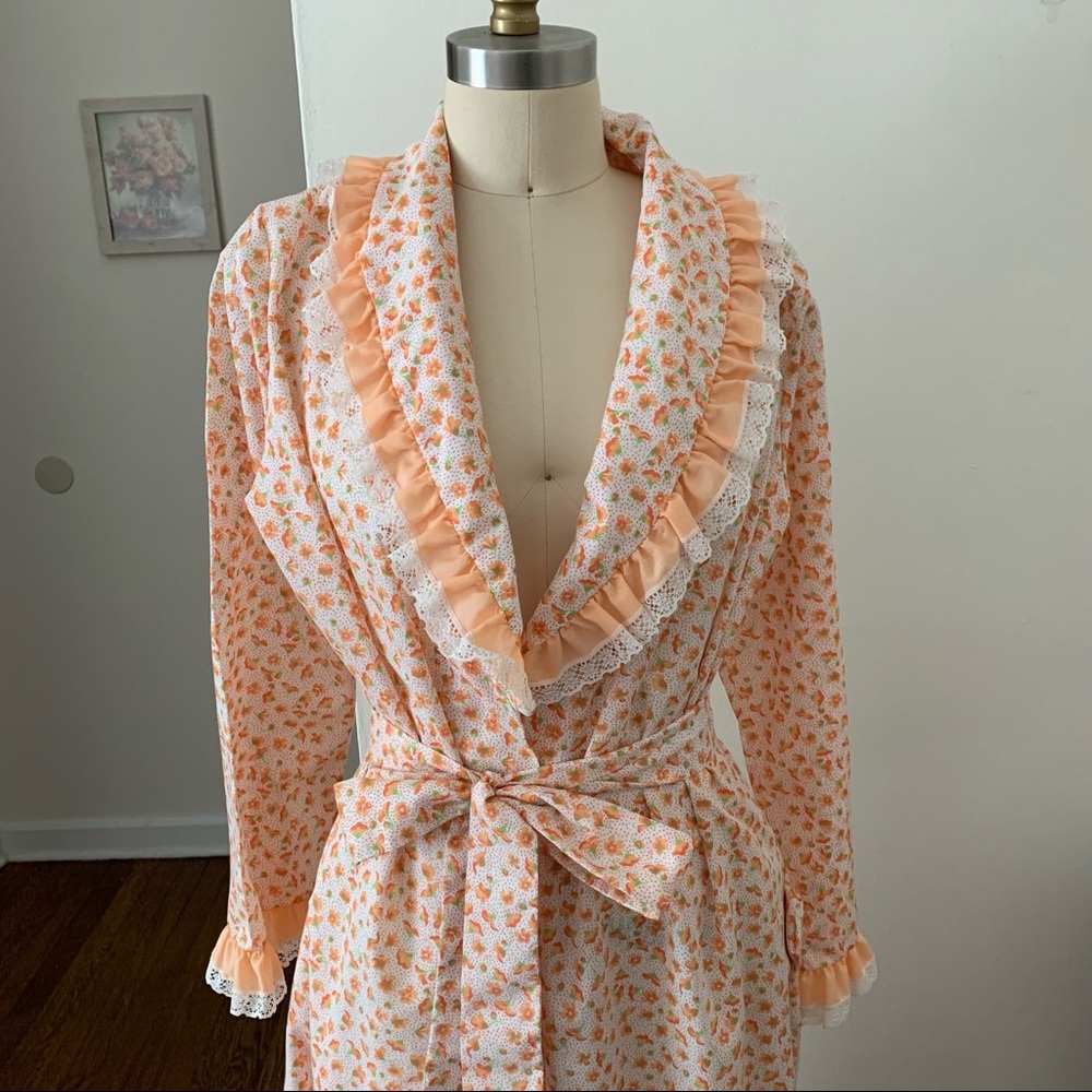 1970s Cherri Lynn Jr. Full Length Printed Dressing Gown